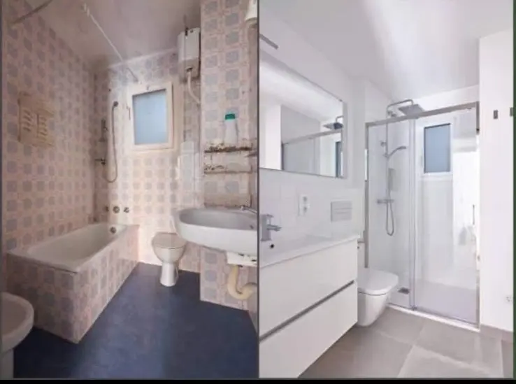 Avant après rénovation salle de bain par SDR Plomberie à La Baule